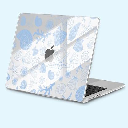 for New MacBook Pro 14 inch Case 2026 2025 M5 2024 M4 2023 Release– Aesthetic Cute Design Ultra Thin Clear Laptop Shell 6-in-1 Bundle with TPU Keyboard Cover & OTG Adapters, Shell - color: Shells and Conches