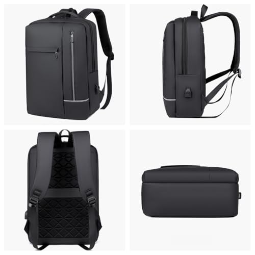 Laptop Backpack, Business Travel Backpack for Men Women, Water Resistant Anti-Theft Daypack, USB Charging Port (Dark Gray) - color: Dark Gray