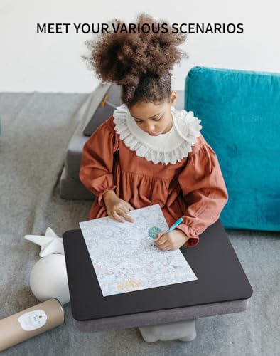 ZEAPTAC Lap Desk with Pillow Cushion, Portable Bed Desk, Fits up to 15.6 inch Laptop, Lap Stand for Bed & Couch & Carpet, Book/Tablet/Drawing Board Stand - Black - color: Black