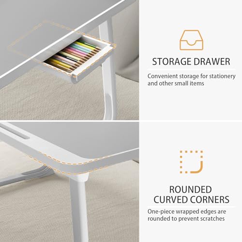 Extra Large 23 Inch Laptop Desk for Bed | Portable Lap Tray Table with Storage Drawer & Bookstand, Laptop Bed Table for Eating Working Writing Reading