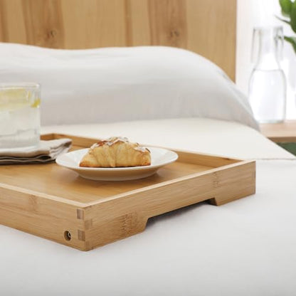 Gibson Home Continental Bamboo Bed Tray with Folding Legs, for Breakfast, Eating, Working, Laptop, Foldable Serving