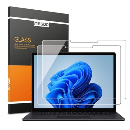 Megoo ArmorShield Screen Protector for Microsoft Surface Laptop 6/5/4/3/2/1 13.5 Inch, Tempered Glass, Scratch Resistant, Touch Sensitive, HD Clear, Easy Installation, 2-Pack - size: Laptop 1–6 13.5"