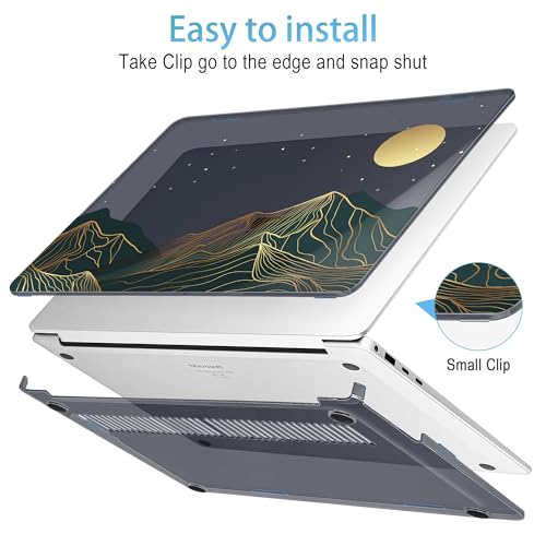 Mektron Case for 13.8" Microsoft Surface Laptop 8/7 (2026/2024) Surface Laptop 13.8 Inch Cover Fits Model 2036, Keyboard Cover +Screen Protector +Dust Plugs, Abstract Mountain C112 - color: Abstract Mountain C112