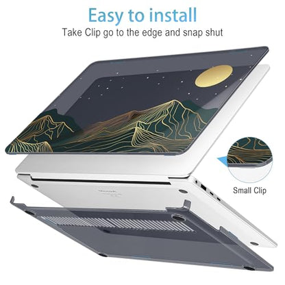Mektron Case for 13.8" Microsoft Surface Laptop 8/7 (2026/2024) Surface Laptop 13.8 Inch Cover Fits Model 2036, Keyboard Cover +Screen Protector +Dust Plugs, Abstract Mountain C112 - color: Abstract Mountain C112