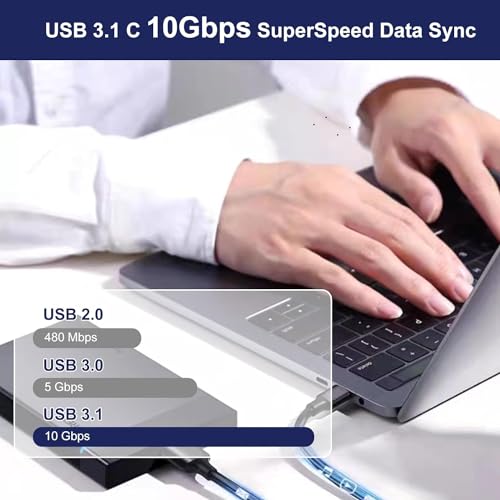 USB C to Micro USB 3.0 Fast Charging Cable 10Gbps High-Speed Sync Data Transfer Cable Cord Compatible with Samsung Galaxy S5 Note 3 Seagate WD Toshiba External Hard Drive Camera, 2FT - size: USB C to Micro USB 3.0-2FT