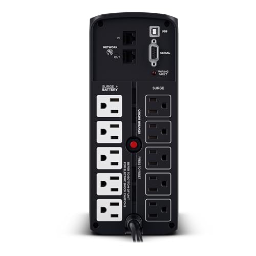 CyberPower CP850PFCLCD PFC Sinewave UPS Battery Backup and Surge Protector | 850va/510w Pfc Sine Wave Ups, 10 Outlets, Avr, Color LCD, 12v/9ah Battery, Energy Star - size: 850VA, style: Mini-Tower