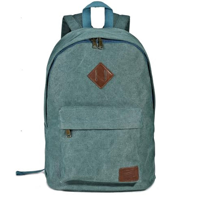 Canvas College Laptop Backpack, Durable Rucksack Travel Notebook Bag Backpack Book Bag for Men Women Turquoise Factory Directly - color: Turquoise
