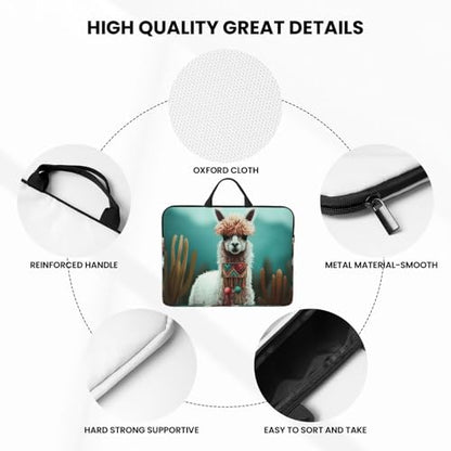 14 Inch Laptop Sleeve Case Waterproof Lightweight Laptop Case Bag Alpaca Travel Laptop Bags With Handle Briefcase Messenger Bag For Women Men