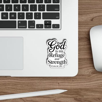 (3Pcs) God is My Refuge and Strength Stickers Christian Inspirational Bible Verse Quote Religious Scripture Prayer Gifts Waterproof Vinyl Decal for Kindle Water Bottle Bumper Phone Laptop Size 3"x2" - color: God is My Refuge and Strength – Psalm 46:1