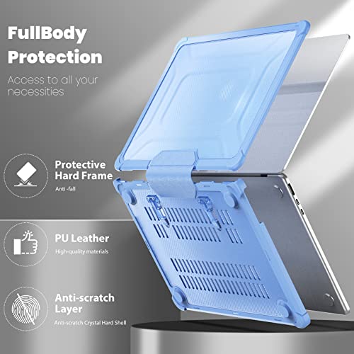 MEEgoodo Case for MacBook Air 15 inch 2026 2025 2024 2023, Case Fit Model (A3448/A3241/A3114/A2941) with M5/M4/M3/M2 Chip, Laptop Hard Shell with Heavy Duty Rugged Shockproof, Sky Blue XK - color: Sky Blue XK