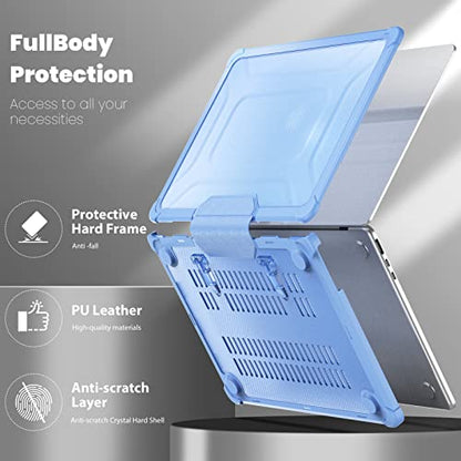 MEEgoodo Case for MacBook Air 15 inch 2026 2025 2024 2023, Case Fit Model (A3448/A3241/A3114/A2941) with M5/M4/M3/M2 Chip, Laptop Hard Shell with Heavy Duty Rugged Shockproof, Sky Blue XK - color: Sky Blue XK