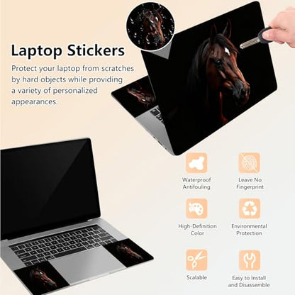 Laptop Skin Sticker Decal 15.6 Inch,12 13 13.3 14 15 15.6 in Laptop Netbook Skins for Notebook,Art Decal Removable Waterproof Scratch Resistant,Universal Vinyl Cover,Brown Horse - color: Brown Horse