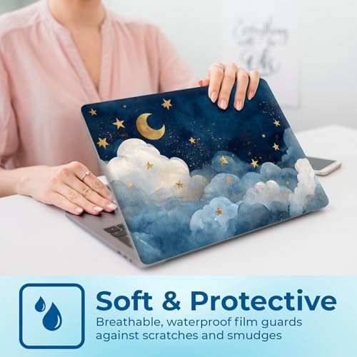 Reusable Universal Laptop Skin Sticker, Cut to Fit for 11.6–15.6 Inch Laptops, Waterproof Protective Film, No-Residue - Star Clouds - color: Star Clouds