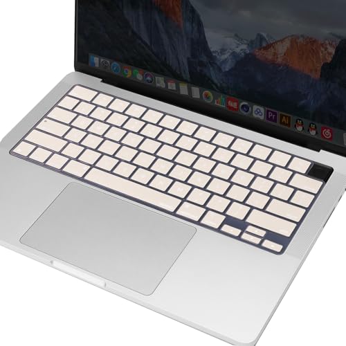 MOSISO Keyboard Cover Skin Compatible with MacBook Air 15 inch M3 M2 | A3114 A2941/Air 13.6 A3113 A2681/Pro 14/16 M4 M3 M2 M1, Beige - color: Beige