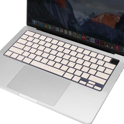 MOSISO Keyboard Cover Skin Compatible with MacBook Air 15 inch M3 M2 | A3114 A2941/Air 13.6 A3113 A2681/Pro 14/16 M4 M3 M2 M1, Beige - color: Beige
