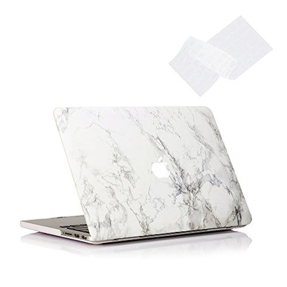 RUBAN for MacBook Pro Retina 13 Inch (A1502 & A1425 Models) 2015 2014 2013 2012, Matte Hard Shell Case & Keyboard Cover, White Marble - color: Marble
