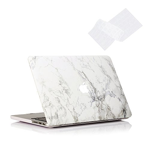 RUBAN for MacBook Pro Retina 13 Inch (A1502 & A1425 Models) 2015 2014 2013 2012, Matte Hard Shell Case & Keyboard Cover, White Marble - color: Marble