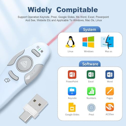 QUI Presenter Remote USB A&C Bundle | One Pink & One Blue