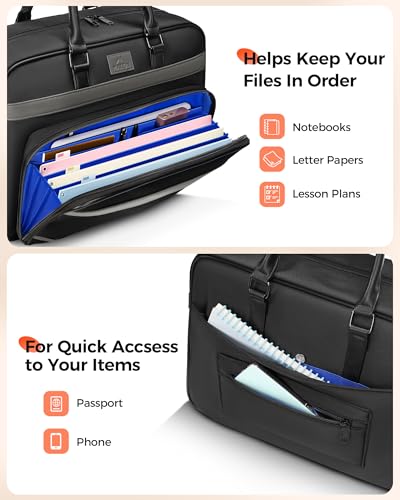 MATEIN Laptop Bag with Insulated Lunch Compartment, 16 Inch Mens Briefcase | Fits 16" Laptop, Water Resistant, Anti Theft, Business Messenger Shoulder Bag, Computer Carrying Case for Work Office