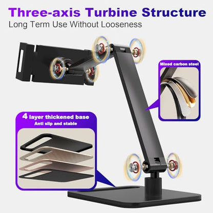 Portable Monitor Stand Holder for 6-18.5 Inch,Universal Desktop Version Expandable Display Base Adjustable Portable Monitor Desktop Clamp,Long Stand,Tablet Stand ,Compatible with Larger Sizes