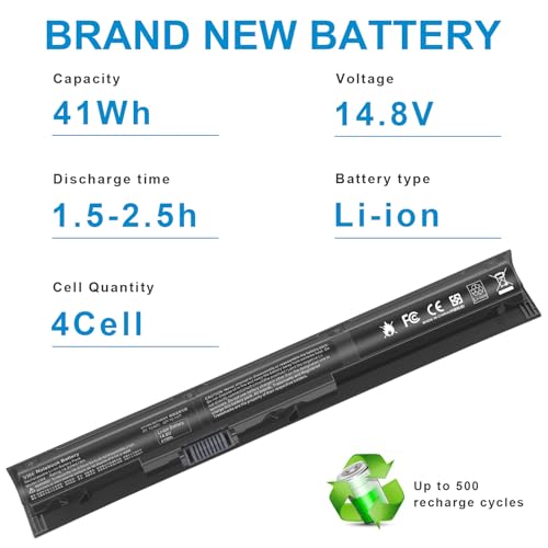 756743-001 VI04 V104 Battery for HP Pavilion 15-P 17-F Series 15-p011na 15-p165sa 15-p214dx 15-p003ax 17-f115dx 17-f215dx Envy 14 15 17 Probook 450 g2 g3 756745-001 756744-001 HSTNN-DB6K TPN-Q140 - size: 10.76*1.26*0.81inch VI04