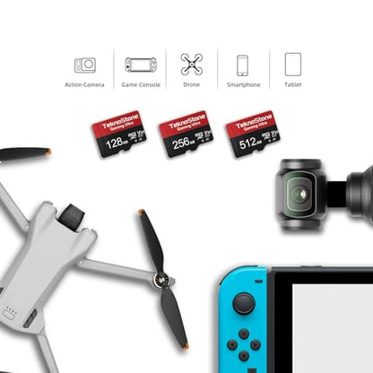 128GB Gaming MicroSDXC TF Memory Card with Adapter 1 Pack | 100MB/s Read 50MB/s Write UHS-I C10 U3 V30 A1 for Nintendo Switch 1 Steam Deck ROG Ally Console Tablets Phone - size: Gaming 128GB