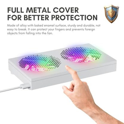High Airflow Cooling Fan 260mm 5V USB Fan for Computer Cooler TV Small Box and Other Electronics - style: White with Light