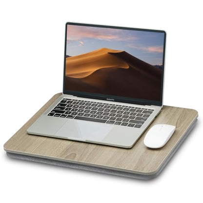 ZEAPTAC Portable Lap Laptop Desk with Pillow Cushion, Fits up to 15.6 inch Laptop, Lap Stand for Bed & Couch & Carpet, Book Tablet/Drawing Board/Computer Laptop Stand - Black Wood - color: Black Wood