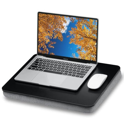 ZEAPTAC Lap Desk with Pillow Cushion, Portable Bed Desk, Fits up to 15.6 inch Laptop, Lap Stand for Bed & Couch & Carpet, Book/Tablet/Drawing Board Stand - Black - color: Black