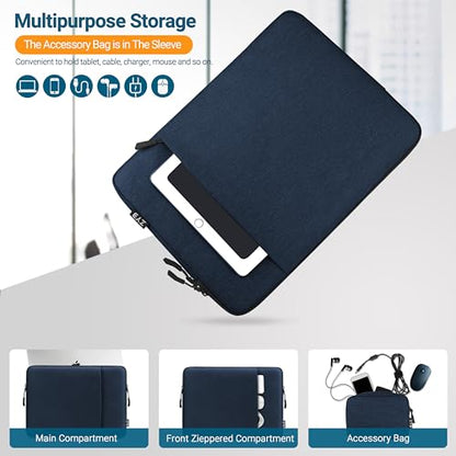 ZYB Laptop Sleeve 15.6 Inch,Waterproof Laptop Case 15.6 Inch for 15-15.6'' Lenovo ThinkPad IdeaPad Acer ASUS HP Dell Chromebook MacBook Pro 15 16 etc Notebook Case 15.6 in with Accessory Bag-Blue | Waterproof Laptop Sleeve 15.6 Inch for 15 Inch Notebook L
