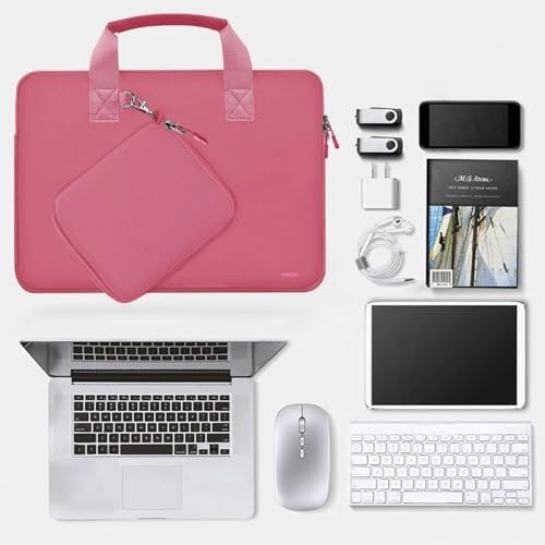 Hseok Laptop Sleeve 13.3-14 inch Case with Small Pouch, Neoprene Computer Bag Compatible with MacBook Neo/Pro 14 M5/M4/M3/M2/M1, Mac Air/Pro 13.3, XPS 14 and Most 13-14 inch Notebooks,Rose red - color: Rose red, size: 13"-14"