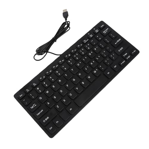 Dioche Small Wired Keyboard, Small Keyboard Ultra Thin Mini USB Wired Keyboard with 78 Keys Keyboards Wired Keyboard for Desktop Computer Laptop PC (Black)