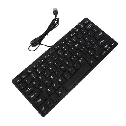Dioche Small Wired Keyboard, Small Keyboard Ultra Thin Mini USB Wired Keyboard with 78 Keys Keyboards Wired Keyboard for Desktop Computer Laptop PC (Black)