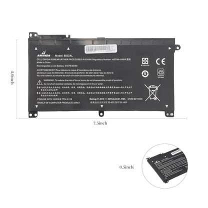 BI03XL 41.7 WH Laptop Battery Compatible with HP Pavilion X360 13-U M3-U 13-u000 M3-U001DX M3-U103DX 13-U100TU 13-U118TU Stream 14-AX 14-ax010wm 14-ax010nr ON03XL 0N03XL 844203-855 - size: 9.44*5.27*1.22 inch BI03XL
