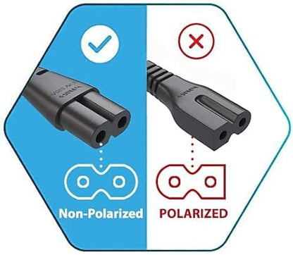 2 Prong Power Cord for HP Deskjet 3755 3752 2600 2622 112 2130 2655 2652 3520 2622 3722 3630 3632 3634 3830, HP OfficeJet Pro 8600 4650 6978 6968 6830 4632 3830 2 Prong Replacement AC Power Cord (6FT) - size: 6Feet