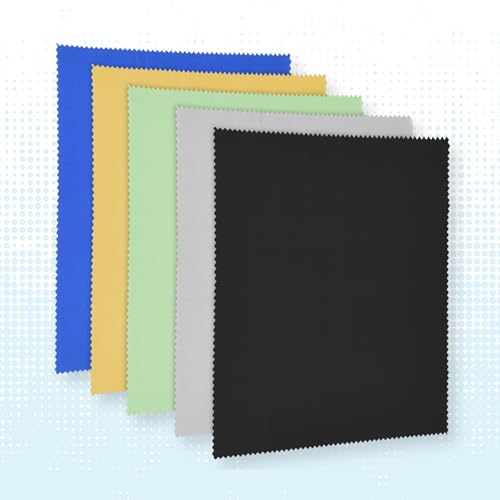 Eco-Fused XL Microfiber Cleaning Cloths - 5 Pack - 12 x 12 inch (30.5 x 30.5 cm) - Quickly Remove Fingerprints, Dust and Smudges from Tablet, TV and Notebook Screens Without Scratches or Marks - color: 5 Pack - 12 X 12 Inch