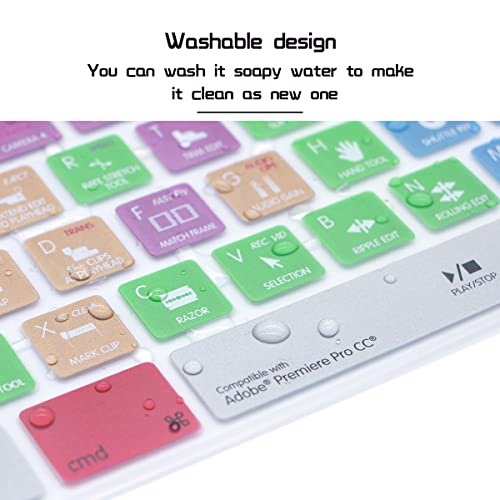 HRH for iMac G6 MB110LL/B MB110LL/A A1243 Keyboard with Numeric Keypad NumberPad Print: Pro CC Functional Shortcuts Hot Keys Design Silicone Keyboard Skin Cover [US/EU Layout] - color: Z-Pro CC