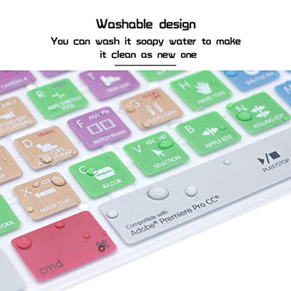 HRH for iMac G6 MB110LL/B MB110LL/A A1243 Keyboard with Numeric Keypad NumberPad Print: Pro CC Functional Shortcuts Hot Keys Design Silicone Keyboard Skin Cover [US/EU Layout] - color: Z-Pro CC