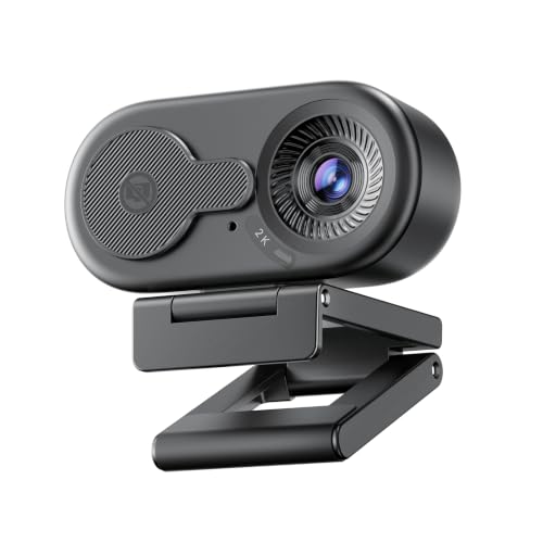 EMEET C100 2K Webcam for PC, Built-in Mic, Rotating Privacy Cover, Portable Metal Clip, Computer Camera for Home Office, Meetings, Learning, Streaming, External Webcam for Desktop, Laptop, PC USB-A - style: Crisp 2K w/ Portable Metal Clip