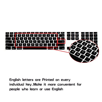 HRH Black Silicone Keyboard Skin Cover for iMac Wired USB Full Size Keyboard with Numeric Keypad A1243(G6 MB110LL/B and MB110LL/A) - color: Black