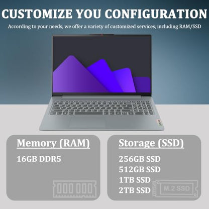 Delca Customized Laptop Made with Lenovo IdeaPad Slim 3i Business Laptop | 15.6" FHD Anti-Glare | Intel 10-core i5-1335U | 16GB DDR5 256GB/512GB/1TB/2TB SSD | Wi-Fi 6 Long Battery Life Win 11