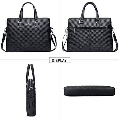 FSD.WG]Business Bag Leather Briefcase Shoulder Laptop Business Bag for Men - color: Black