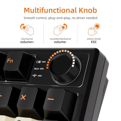 K19Pro Numeric Keyboard, Long-Lasting Version (Without RGB) | Wireless Mechanical Number Keypad Hot-swappable Bluetooth Numpad 5.0/2.4GHz Mac Win iOS Android - color: (Without RGB)Grey 19 Key