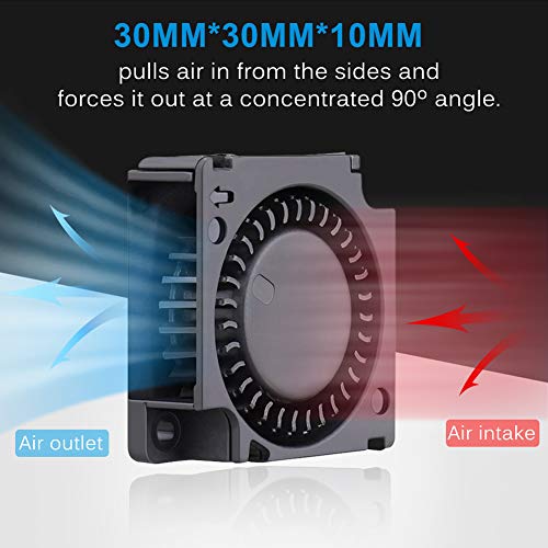 GDSTIME 30mm Blower Fan 24V 2Pin 3010 Brushless Cooling for 3D Printer 2Pcs | 30x30x10mm, DC 24 Volt, 9000RPM, High Performance, Small Turbo Blowers - size: 30x10mm