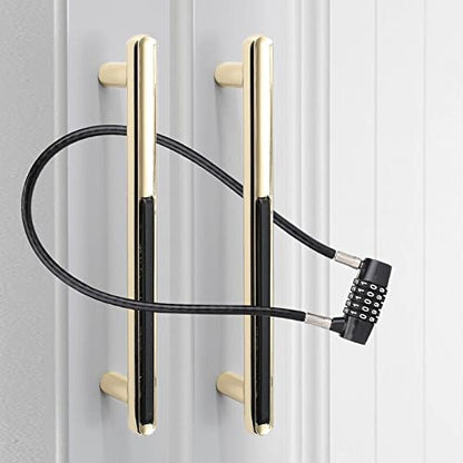 5-Digit Long Cable Locks with Combination Padlock,22" Length 5/16" Diameter,gate Locks for Outdoor Wooden Metal Backyard Fence, Reset Code,for Cabinet Door Handles, Bikes, Schools,Sheds, ski - size: 22" Cable (5/16" Diameter)