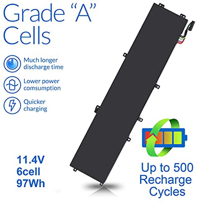 97WH 6GTPY Battery for Dell XPS 15 9560 9570 9550 7590 P56F P56F001 P56F002 Precision 5510 5520 5530 5540 M5520 M5510 Replacement,Vostro 7500 7590,GPM03 5XJ28 05XJ28 M2X4 5D91C 451-BBYB-TM 1P6KD 4GVGH - size: 6GTPY