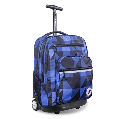 J World Sundance Laptop Rolling Backpack for Girls Boys. Roller Bookbag with Wheels, 20 Inch, Block Navy - color: Block Navy