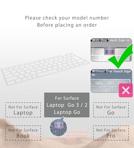 Keyboard Cover for 2023 Microsoft Surface Laptop Go 3/ Laptop Go 2/ Laptop Go 12.4" - Premium Ultra Thin, High Transparency Keyboard Protector Skin - size: Laptop Go 3/2/1