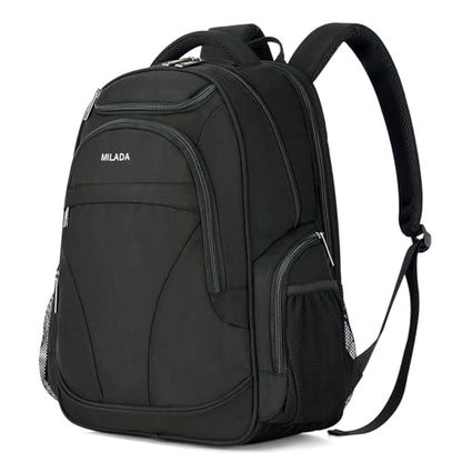 MILADA Travel Backpack For Men Laptop Backpack Women Business Carry On Backpack Airline Approved Fits 16.5 Inch Laptop Bag Work Backpack, Black