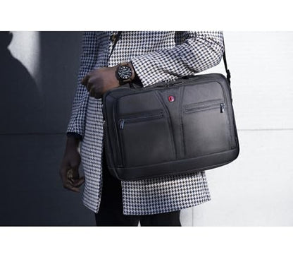 Wenger 606464 BC PRO 14"/16" Expandable Laptop Brief, SmartGuard Laptop Protection with a QuickAccess Tablet Pocket in Black (11 litres), Black, BC Pro - Slimline - size: 14 Inch/16 Inch Messenger Bag, style: Bc Pro - Slimline